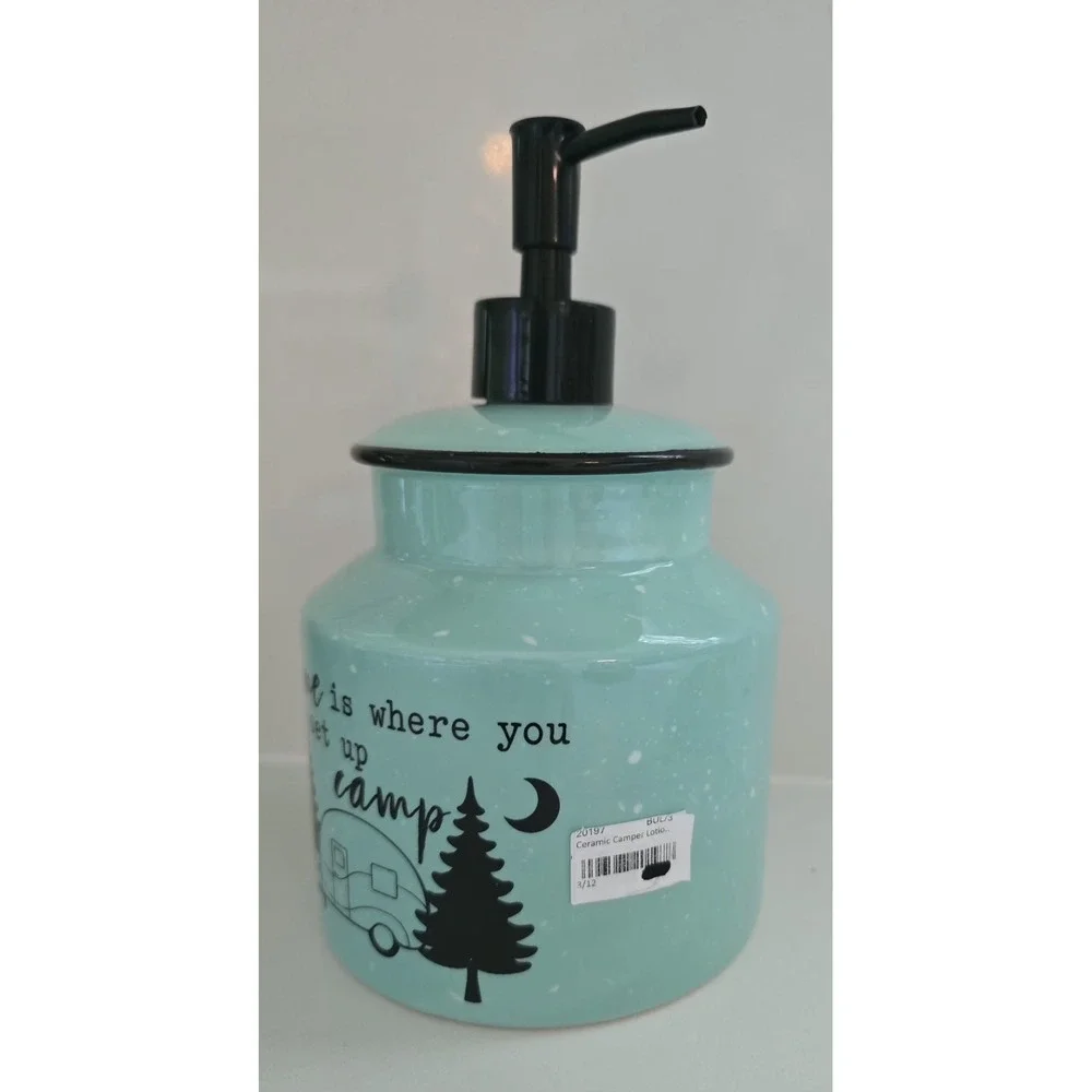 Young's Incorporated‎ Home Is Where You Set Up Camp Ceramic Soap Dispenser Large